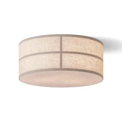 Audo loftlampe Hashira, naturfarve, hør, Ø 50 cm