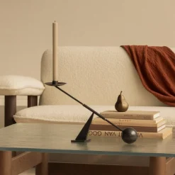 Audo lysestage Interconnect, bronze, højde 25,5 cm