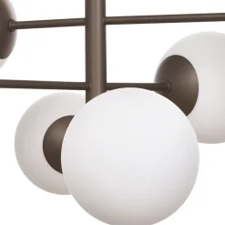Aurora hængelampe, brun, Ø 60 cm, 6 lyskilder, glas, E14
