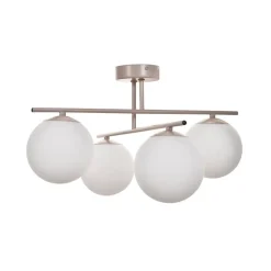 Aurora loftlampe, beige, Ø 50 cm, 4 lyskilder, glas, E14