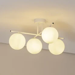 Aurora loftlampe, hvid, Ø 50 cm, 4 lyskilder, glas, E14
