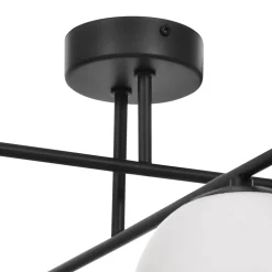 Aurora loftlampe, sort, Ø 50 cm, 4 lyskilder, glas, E14