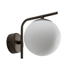 Aurora væglampe, brun, glas, 17 cm høj, kugle, E14