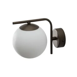 Aurora væglampe, brun, glas, 17 cm høj, kugle, E14