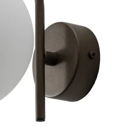 Aurora væglampe, brun, glas, 17 cm høj, kugle, E14