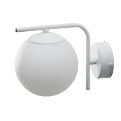 Aurora væglampe, hvid, glas, 17 cm høj, kugle, E14