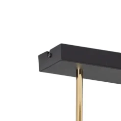 Axion loftlampe, 3 lyskilder, sort/guld, lang, stål