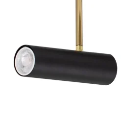 Axion loftlampe, 3 lyskilder, sort/guld, lang, stål