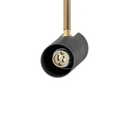 Axion loftlampe, 3 lyskilder, sort/guld, lang, stål