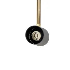 Axion loftlampe, 5 lyskilder, sort/guld, lang, stål