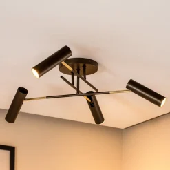 Axion loftlampe, 4 lyskilder, titanfarvet, stål