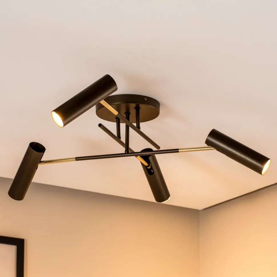 Axion loftlampe, 4 lyskilder, titanfarvet, stål