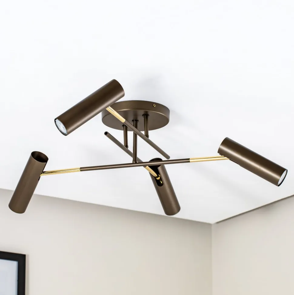 Axion loftlampe, 4 lyskilder, titanfarvet, stål