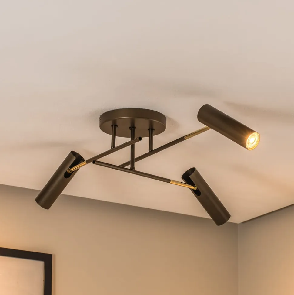 Axion loftlampe, 3 lyskilder, titanfarvet, stål