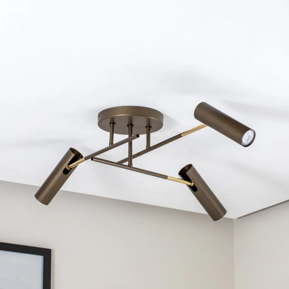 Axion loftlampe, 3 lyskilder, titanfarvet, stål