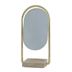 AYTM Angui bordspejl, guld, højde 35 cm, glas, marmor