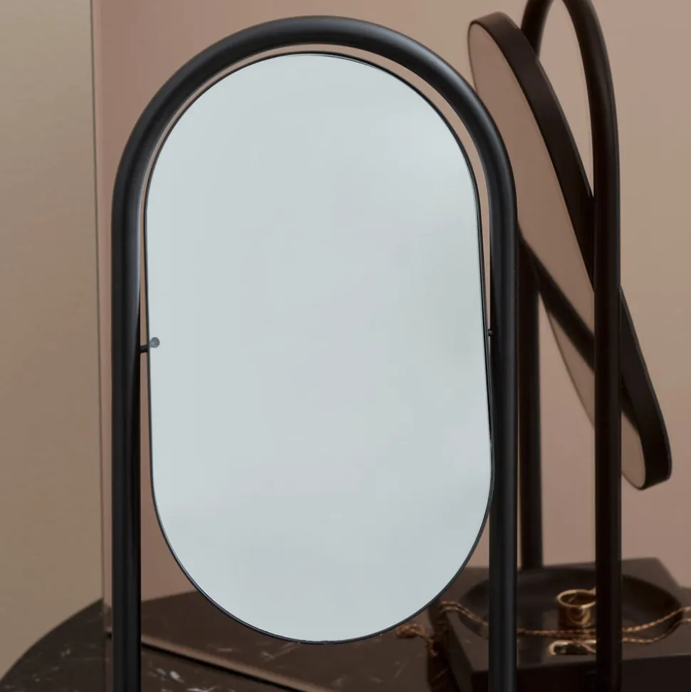 AYTM Angui bordspejl, sort, højde 35 cm, glas, marmor