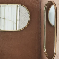 AYTM Angui-spejl, guldfarvet, højde 78 cm, glas, stål