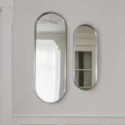 AYTM Angui-spejl, sølvfarvet, højde 78 cm, glas, stål