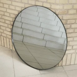 AYTM Circum-spejl, klar/sort, Ø 70 cm, glas, MDF-træ