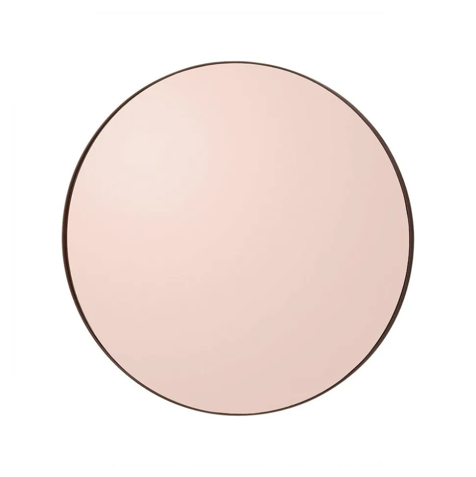 AYTM Circum-spejl, rosafarvet, Ø 70 cm, glas, MDF-træ