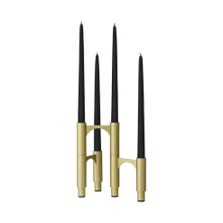 AYTM Compono lysestage, guld, h 12 cm, aluminium, sæt med 3 stk