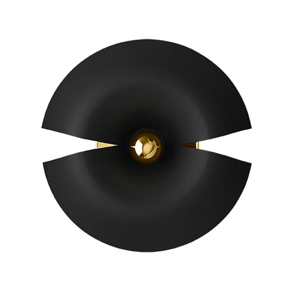 AYTM Cycnus væglampe, sort, Ø 30 cm, stik, aluminium, E27