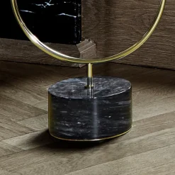 AYTM Grasil lysestage, guld/sort, bredde 25 cm, marmor