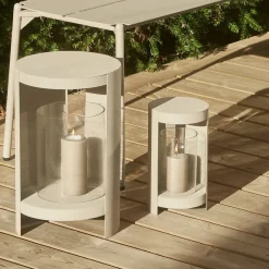 AYTM Ora lygte, gråbrun, højde 28,2 cm, glas, aluminium