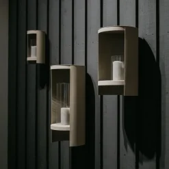 AYTM Ora lygte, gråbrun, højde 28,2 cm, glas, aluminium