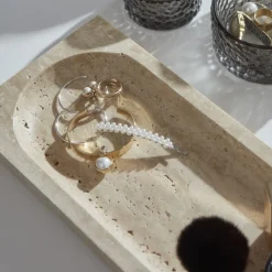 AYTM Regina skål, længde 40 cm, bredde 16 cm, travertin