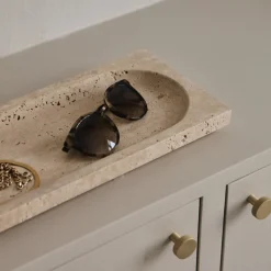 AYTM Regina skål, længde 40 cm, bredde 16 cm, travertin