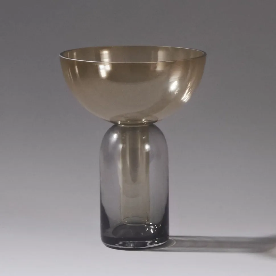 AYTM Vase Torus, ravfarvet, Ø 25 cm, højde 33 cm, glas