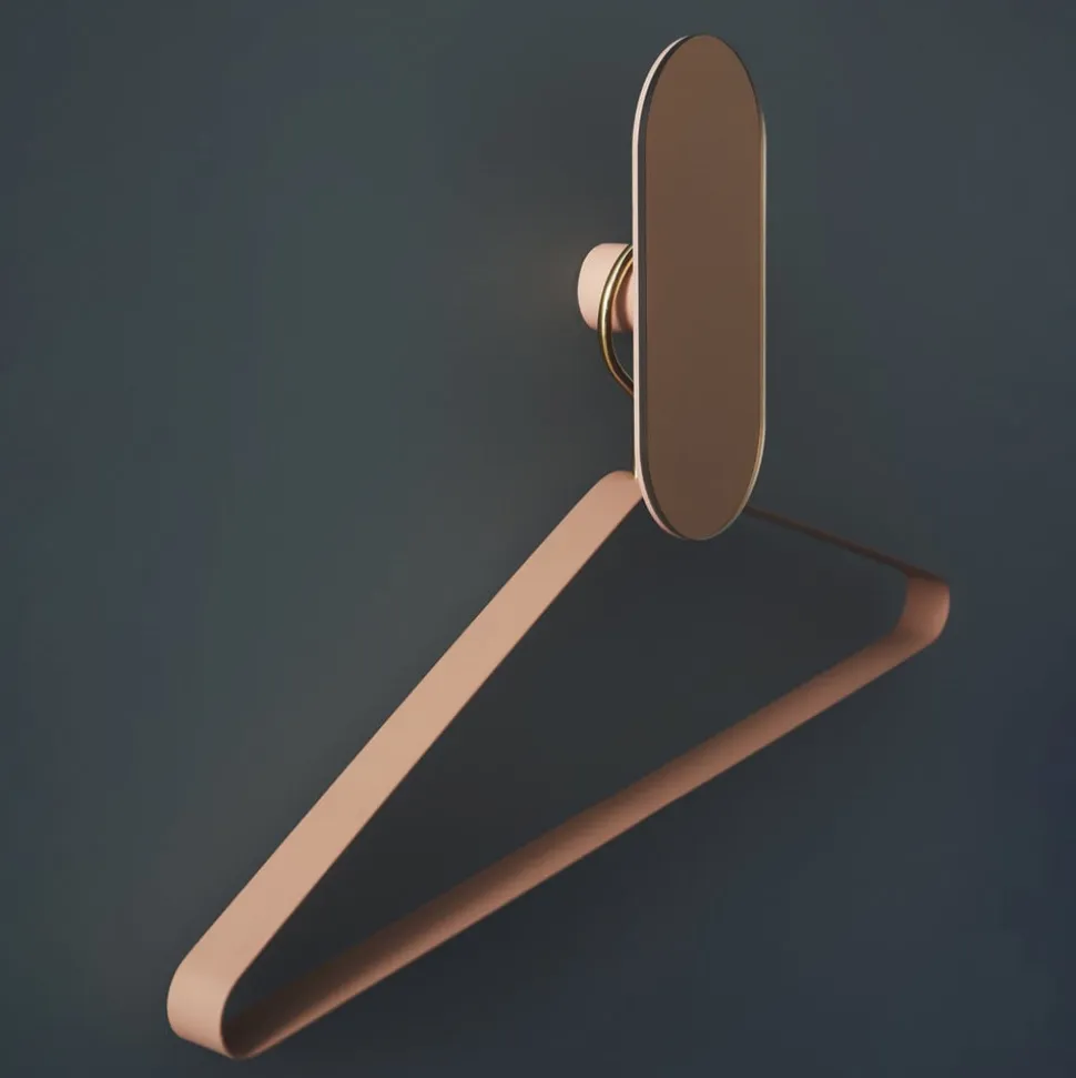 AYTM Vægknage Ovali, spejl, pink, glas, træ, stål