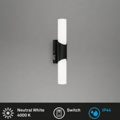 Badeværelses- og spejllampe Klak Brilo, sort, 32 cm