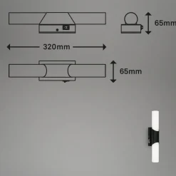 Badeværelses- og spejllampe Klak Brilo, sort, 32 cm