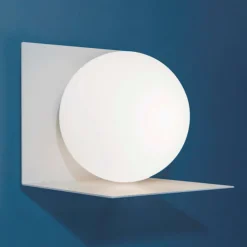 Balance væglampe, kugle højre, hvid