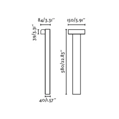 Balic LED-sokkellampe, sort, aluminium, højde 58 cm