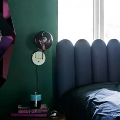 Ballroom Short væglampe, lilla, glas, mundblæst