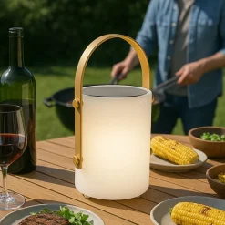 Bari LED-akku-lampe, solar, fjernbetjening