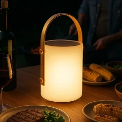 Bari LED-akku-lampe, solar, fjernbetjening