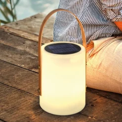 Bari LED-bordlampe, solcelle, RGB-farveskift