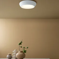 Beacon loftlampe Fjord, hvid, gips, Ø 28 cm, GX53