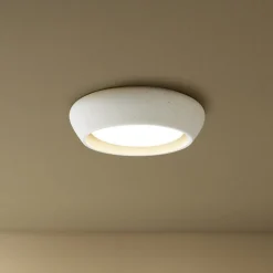 Beacon loftlampe Fjord, lysegrå, gips, Ø 28 cm, GX53