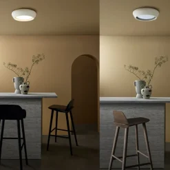 Beacon loftlampe Fjord, lysegrå, gips, Ø 28 cm, GX53