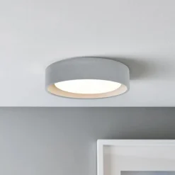 Beacon loftlampe Uno, grå, beton, Ø 27 cm, GX53