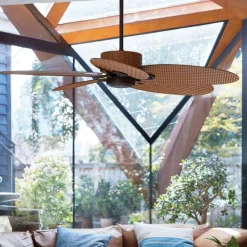 Beacon loftventilator Fijian II, brun, Ø 132 cm, støjsvag