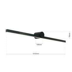 Beauty LED-spejlbelysning, bredde 101 cm, sort