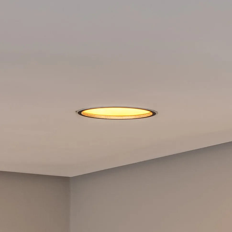 Bega LED indbygget loftspot Studio Line, sort/messing, aluminium