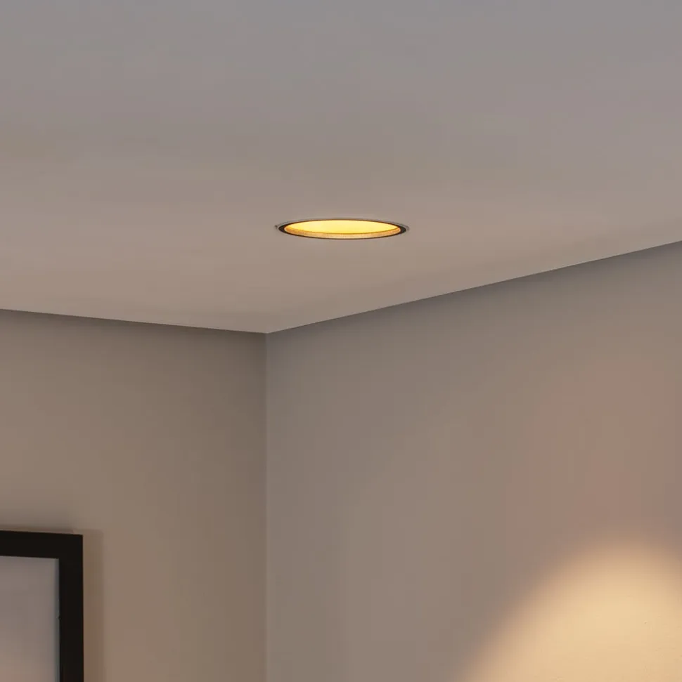 Bega LED indbygget loftspot Studio Line, sort/messing, aluminium